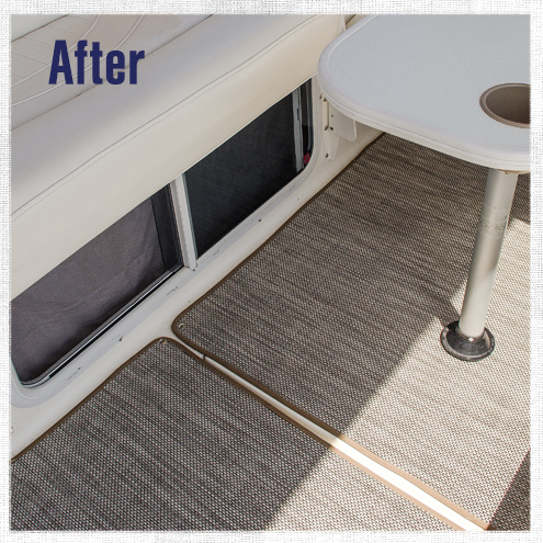 boat upholstery and rugs